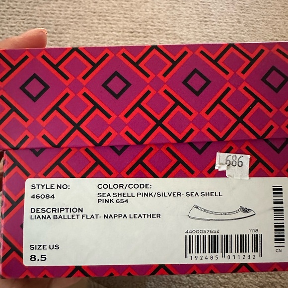 Tory Burch Liana Ballet Flat in Sea Shell Pink - Picture 4 of 4